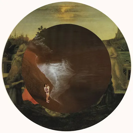 Surreal collage artwork from The Holy Ground series exploring themes of femininity and womanhood.